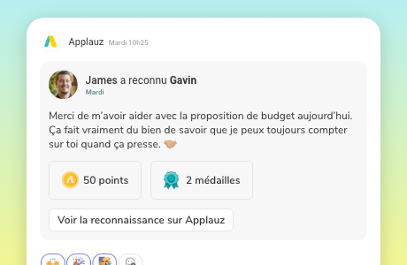 Reconnaissance Applauz dans MS Teams