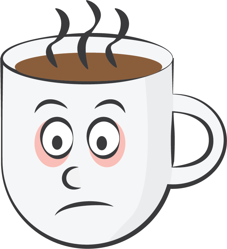 stressed coffee mug illustration